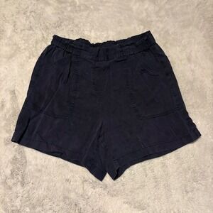 J.Jill Womens Navy Blue 100% Lyocell Elastic Waist Pull On Shorts Size L